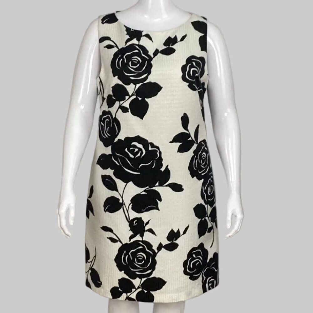 Jessica Howard Sleeveless White Floral Dress - Size 16